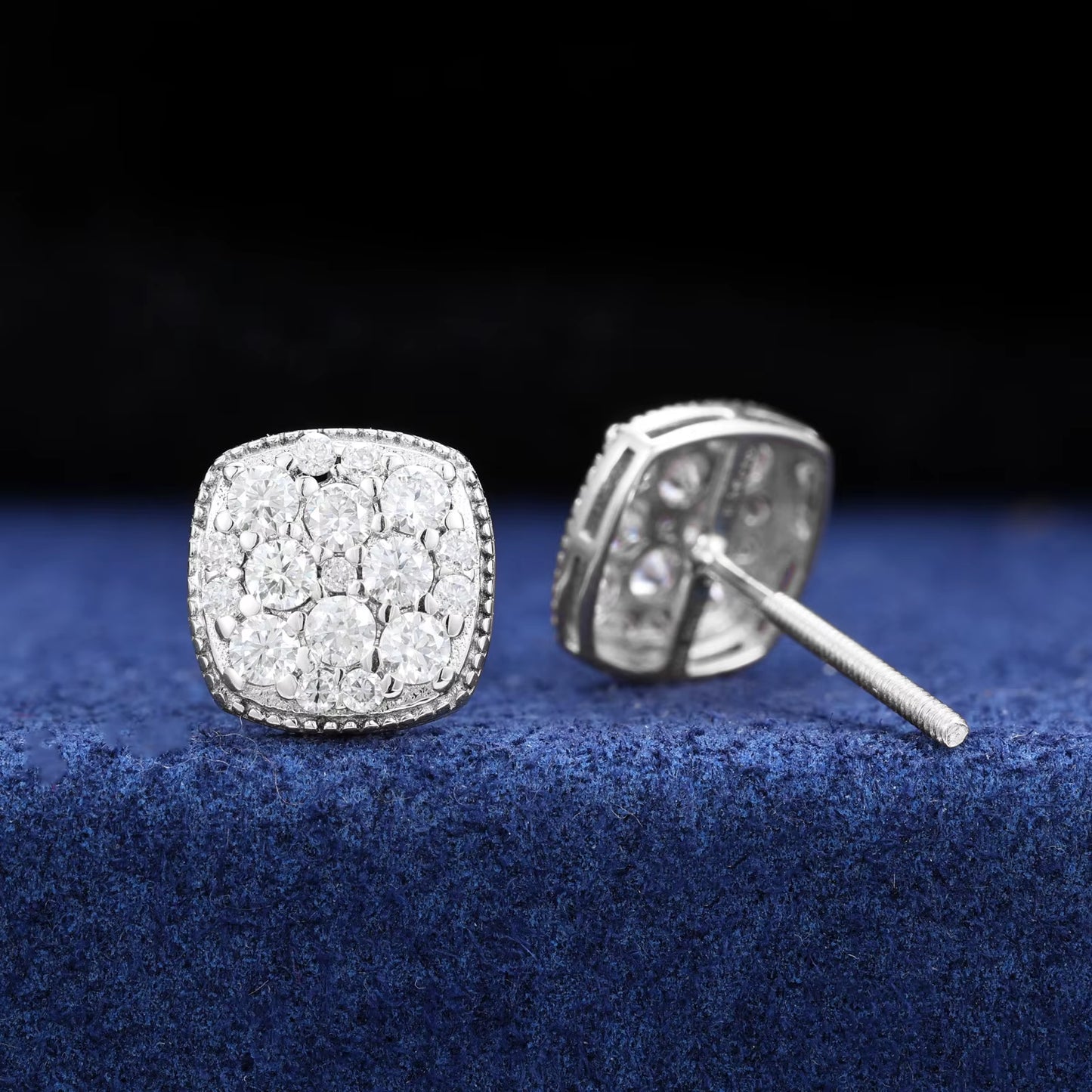 10K Real Gold Moissanite Screw Back Stud Earring for Women Brilliant White Gold Earring Wedding Jewelry Christmas Gift