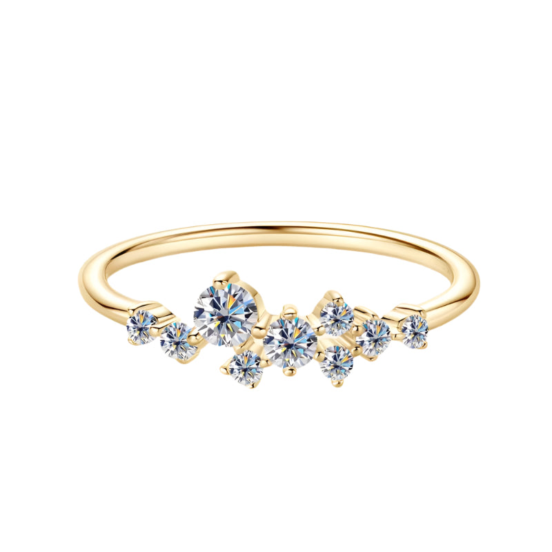Real S925 Ring Cluster Moissanite Sterling Silver Wedding Engagement Finger Rings Fashion Band for Women Fine Jewelry GRA