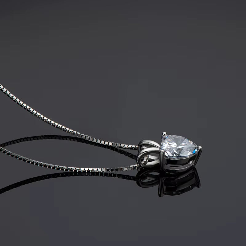 Real 2.0 Carat Heart Shape Moissanite Pendant Necklace D Color Diamond for Women Silver 925 Sparkling Wedding Party Jewelry Gift