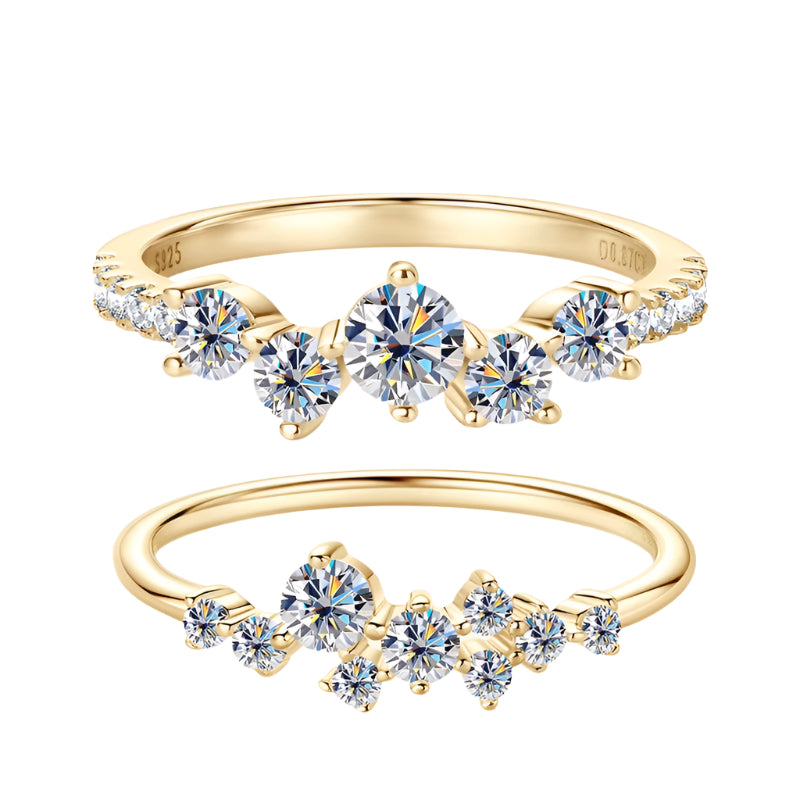 Real S925 Ring Cluster Moissanite Sterling Silver Wedding Engagement Finger Rings Fashion Band for Women Fine Jewelry GRA