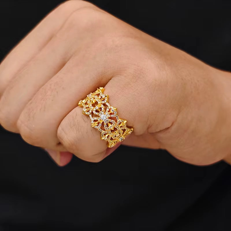 New Iced Out Cross Vajra Ring Sparkling Moissanite 925 Sterling Silver 18K Gold Plated Men'S Hip Hop Religion Party Jewelry Gift