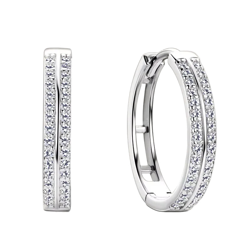 Trend Hoop Earrings 925 Sterling Silver round Moissanite Piercing Engagement Jewelry for Women Wedding Party Gift Birthday