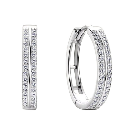 Trend Hoop Earrings 925 Sterling Silver round Moissanite Piercing Engagement Jewelry for Women Wedding Party Gift Birthday