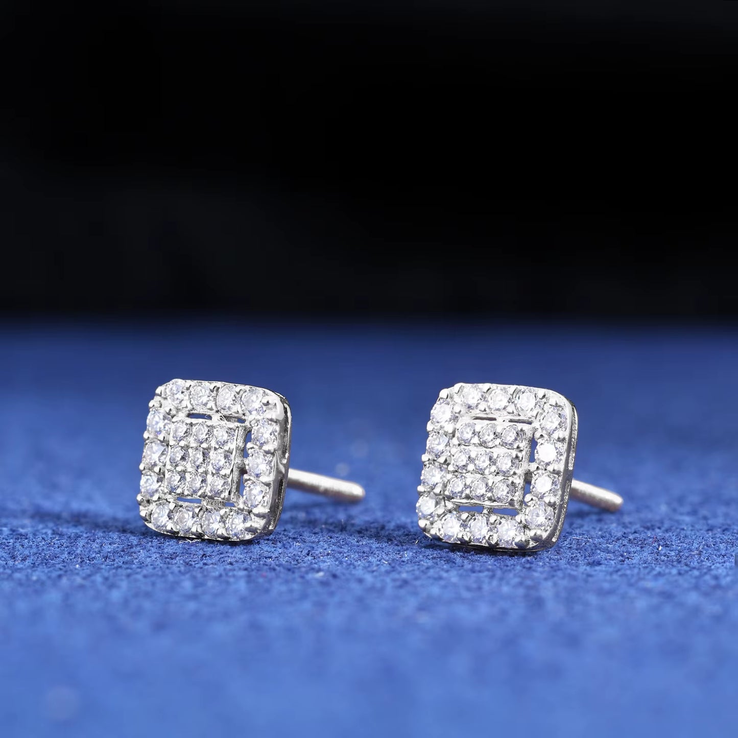 10K Moissanite White Gold Stud Earrings for Women Men Sparking Wedding Party Iced Out Ear Jewelry Real Gold Christmas