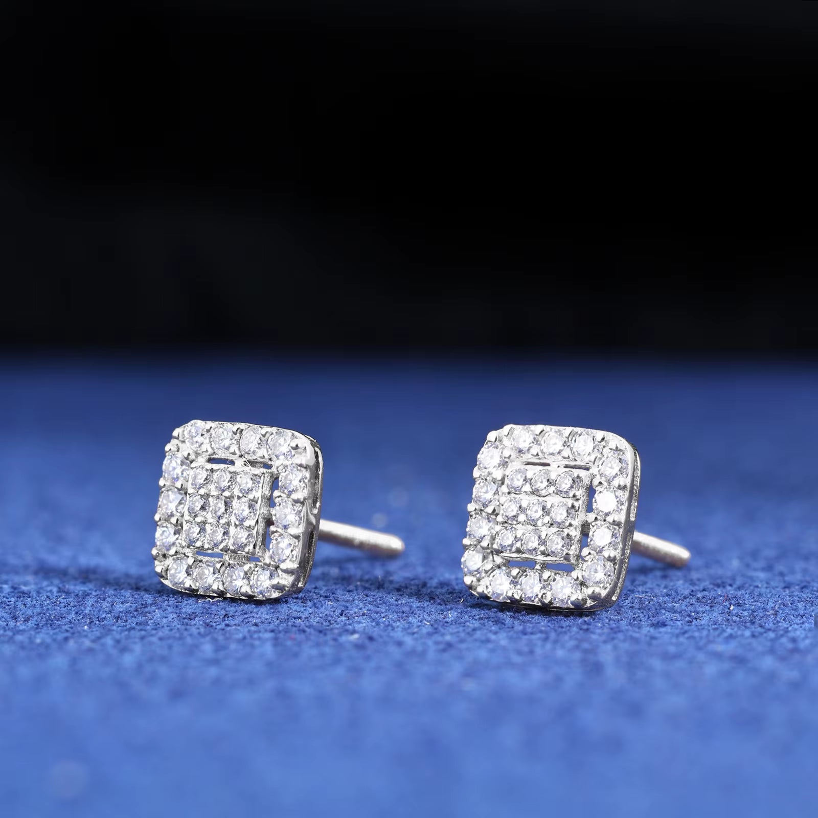 10K Moissanite White Gold Stud Earrings for Women Men Sparking Wedding Party Iced Out Ear Jewelry Real Gold Christmas