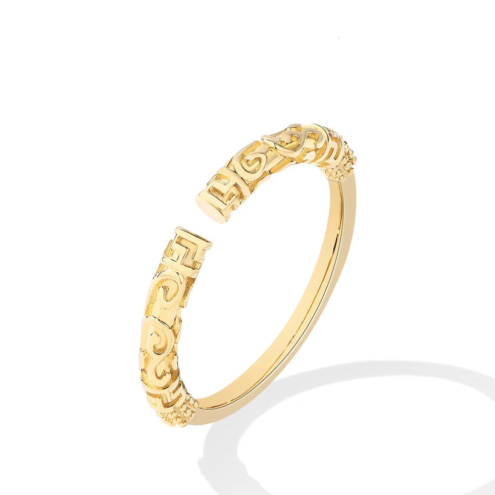 Golden Cudge Ring for Women Men S925 Sterling Silver Black Monkey King Adjustable Band Birthday Party Gift High Quality