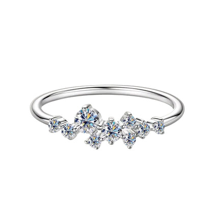 Real S925 Ring Cluster Moissanite Sterling Silver Wedding Engagement Finger Rings Fashion Band for Women Fine Jewelry GRA