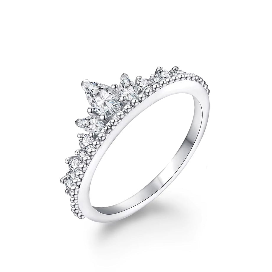 Pear Cut 5*3Mm Real 925 Sterling Silver Yellow Gold Plated Moissanite Ring for Women Pass the Diaomnd Engagement Party