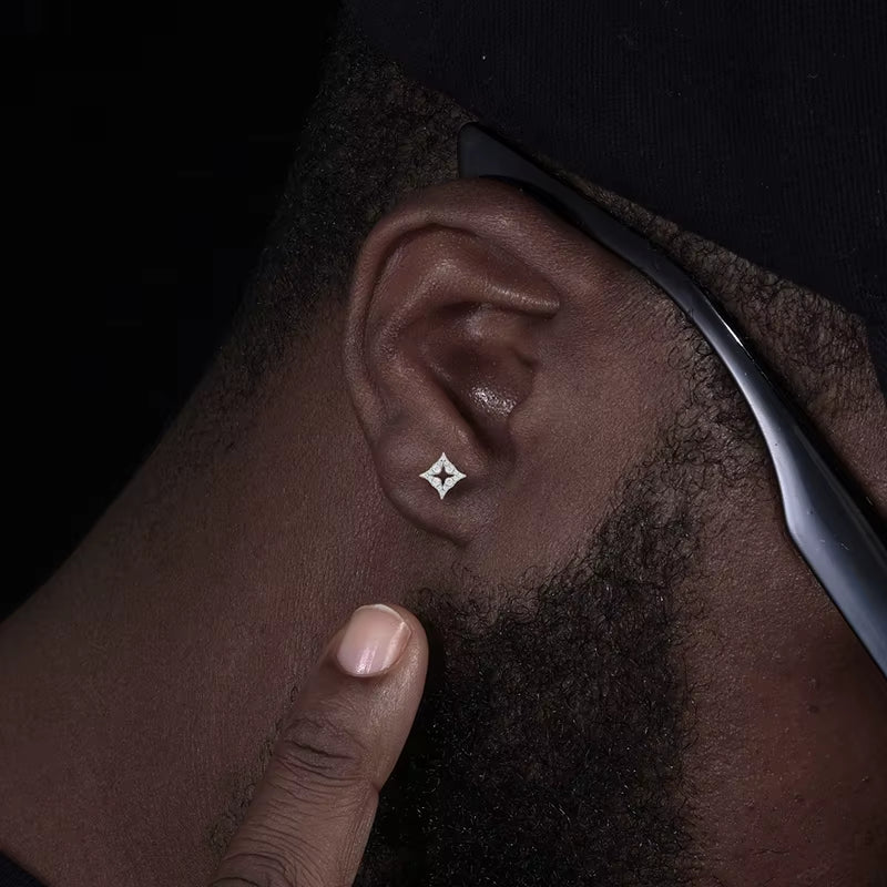 New Original Design Starlight Stud Earrings Iced Out D VVS Moissanite 925 Sterling Silver Exquisite Daily Party Ear Jewelry Gift