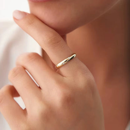 18K Gold Plated Moissainte Ring 925 Silver Wedding Engagement Promise Rings for Women Jewelry Rose Gold Bezel Setting Band