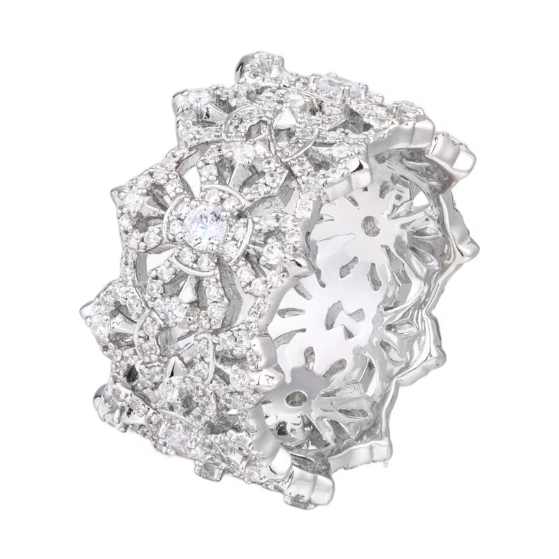 New Iced Out Cross Vajra Ring Sparkling Moissanite 925 Sterling Silver 18K Gold Plated Men'S Hip Hop Religion Party Jewelry Gift