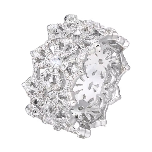 New Iced Out Cross Vajra Ring Sparkling Moissanite 925 Sterling Silver 18K Gold Plated Men'S Hip Hop Religion Party Jewelry Gift