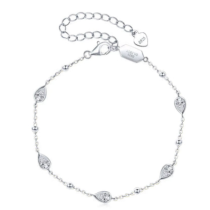 Anizw Teardrop Waterdrop Moissanite Bracelets for Women 925 Silver Certified Pear-Shaped Cut Lab Diamond Hand Jewelry 2025 Trend