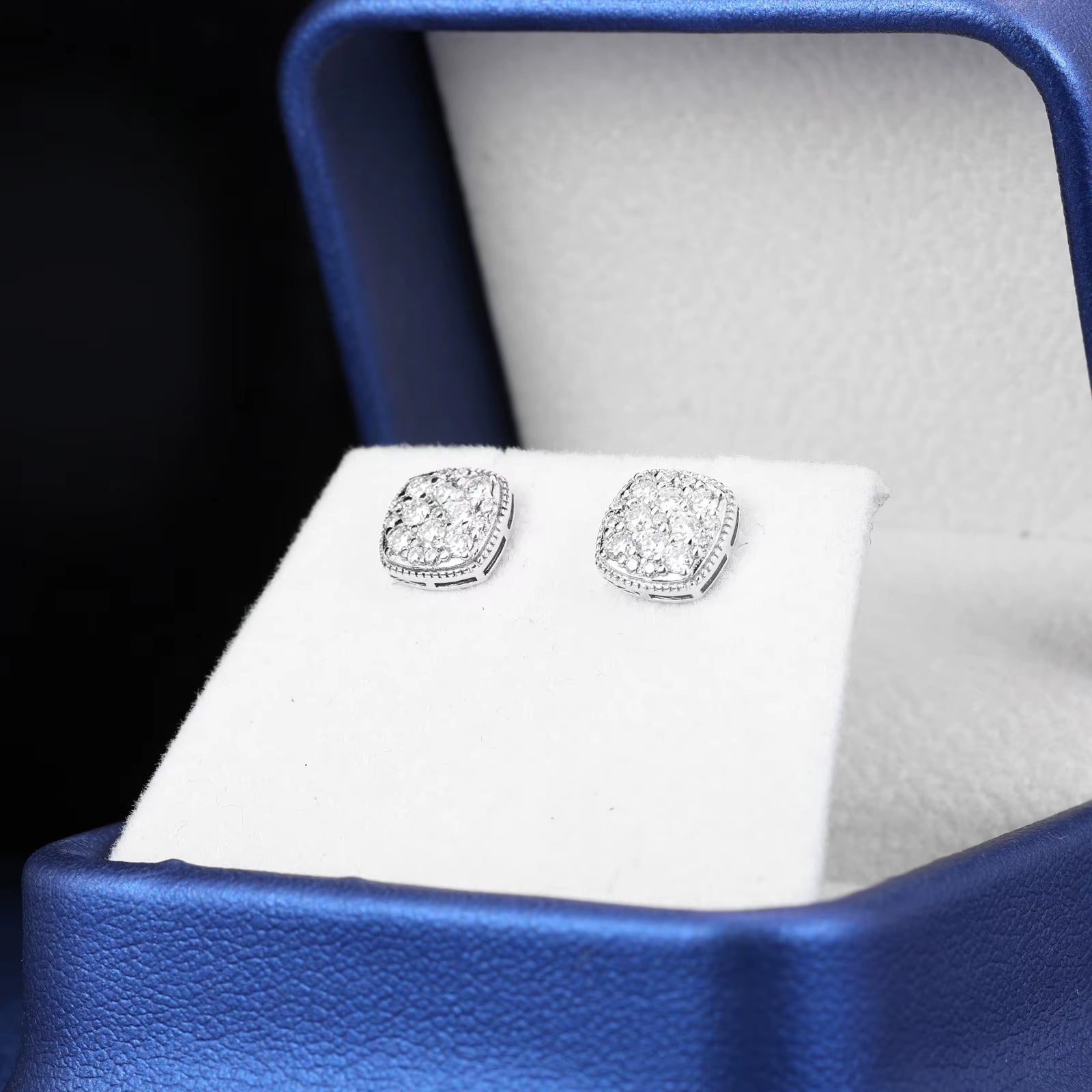 10K Real Gold Moissanite Screw Back Stud Earring for Women Brilliant White Gold Earring Wedding Jewelry Christmas Gift