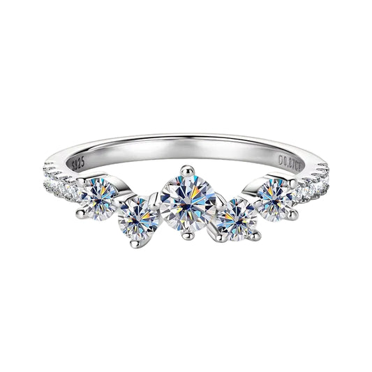 Real S925 Ring Cluster Moissanite Sterling Silver Wedding Engagement Finger Rings Fashion Band for Women Fine Jewelry GRA