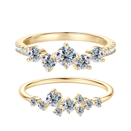 Real S925 Ring Cluster Moissanite Sterling Silver Wedding Engagement Finger Rings Fashion Band for Women Fine Jewelry GRA